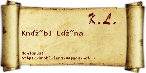 Knöbl Léna névjegykártya